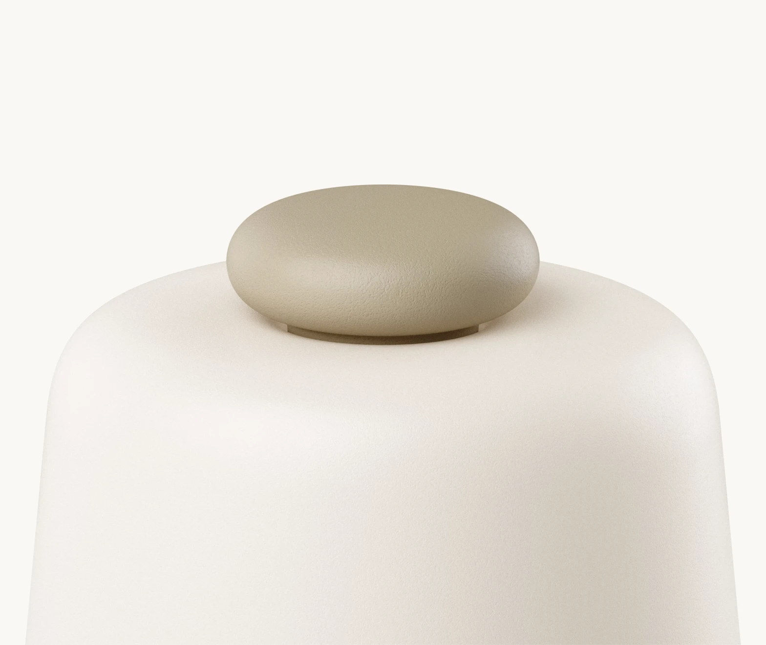 Closeup of Hatch Baby greige colorway top button