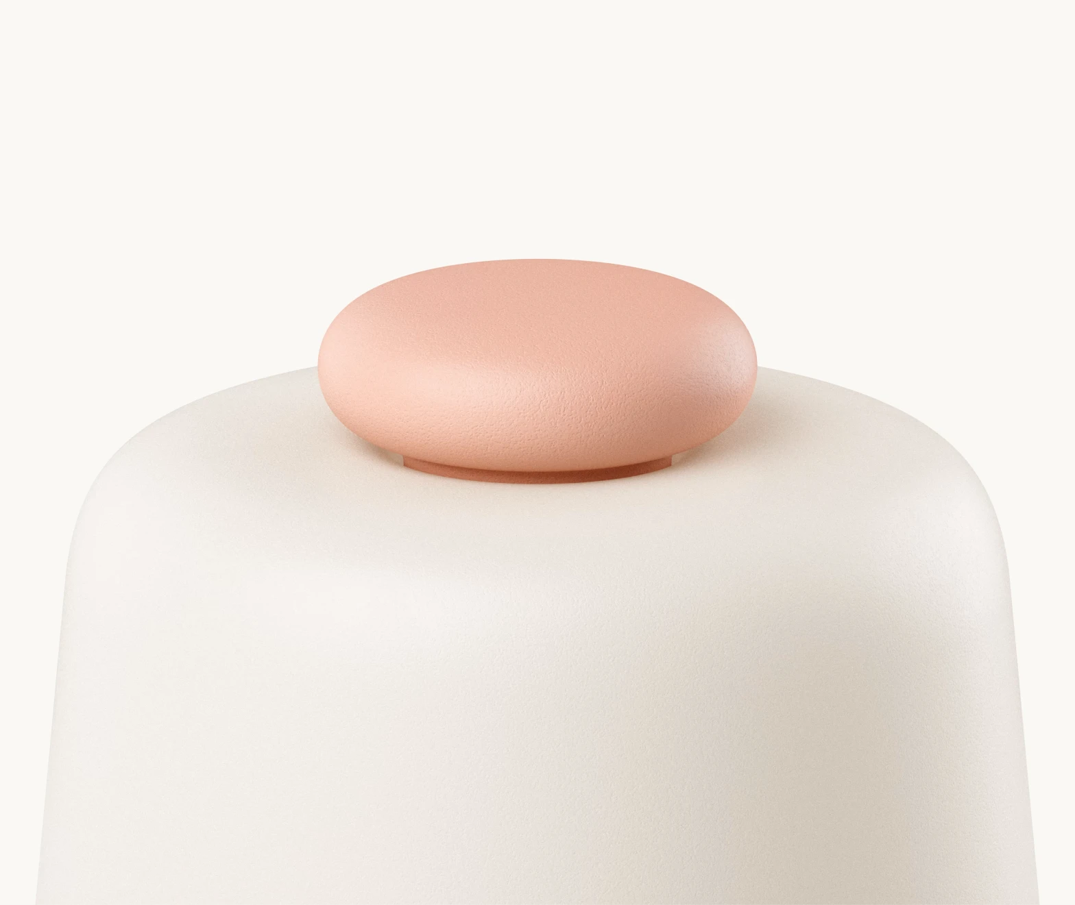 Closeup of Hatch Baby peach colorway top button