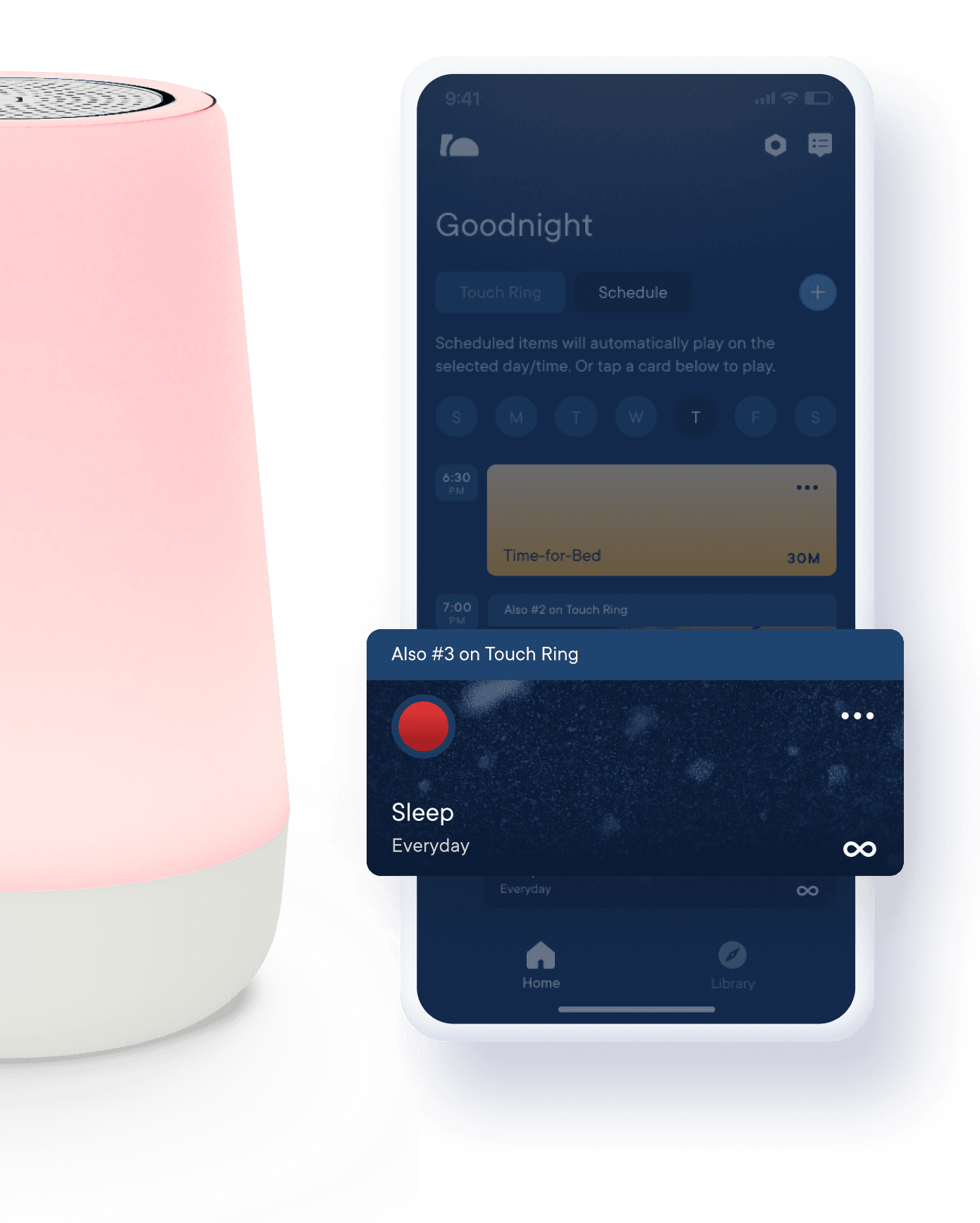 Sleep routine step in mobile app called 'Sleep'