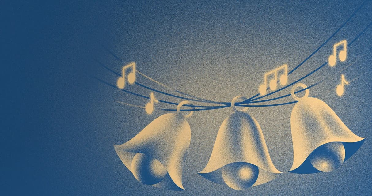 Stylized illustration of holiday bells
