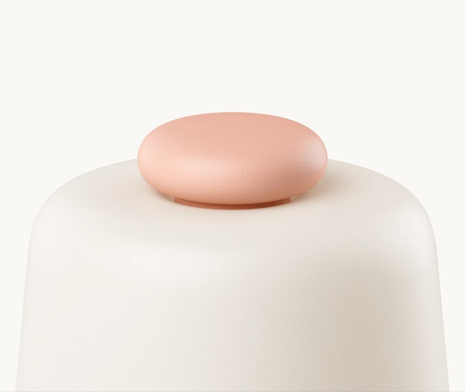 Closeup of Hatch Baby peach colorway top button