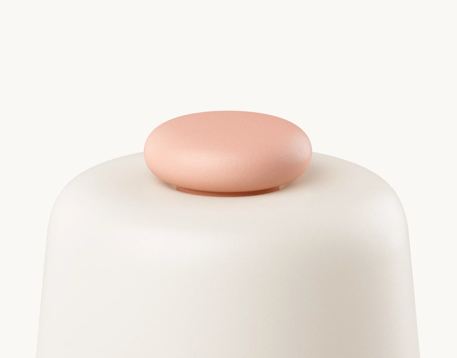 Closeup of top button on a Hatch Baby Peach