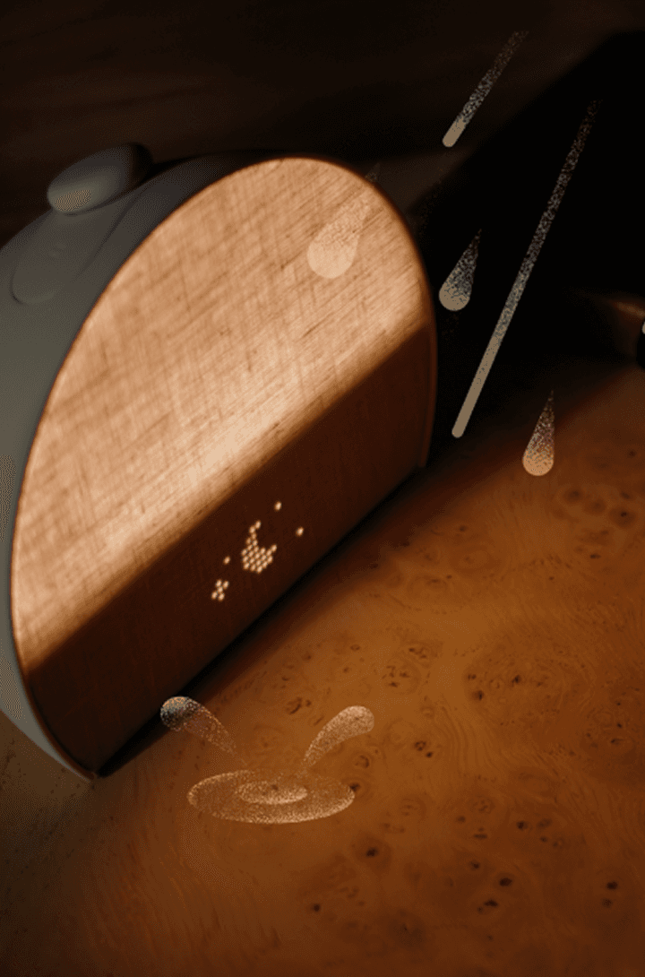 Restore 3 on a nightstand with a meditative flute sound card
