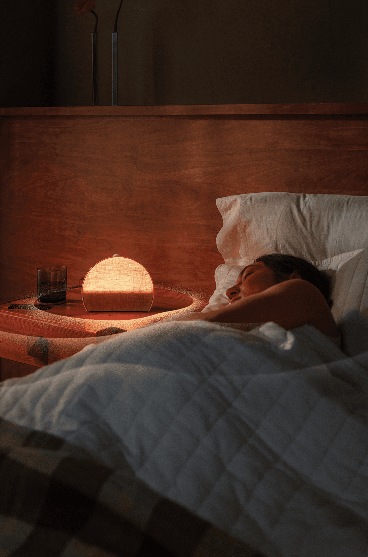 Restore 3 on a nightstand with a meditative flute sound card