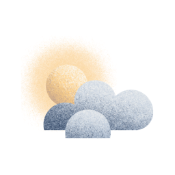 illustration of sun peering through the clouds