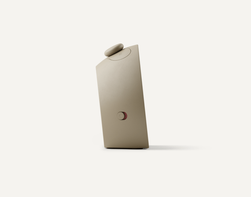 Hatch Sleep Clock Greige side view